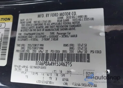 2015 Ford Mustang V6 from USA, damaged, VIN 1FA6P8AM9F5346295